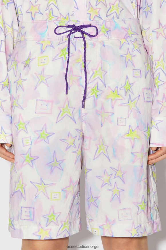 Acne Studios badeshorts med trykk unisex N2PP4F394 klær blekrosa/multi