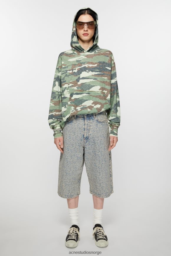 Acne Studios denimshorts - løs passform N2PP4F1066 klær blå/beige