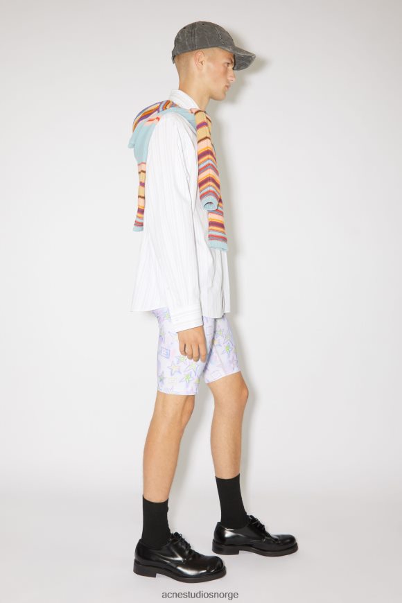 Acne Studios printede shorts unisex N2PP4F1074 klær blekrosa/multi