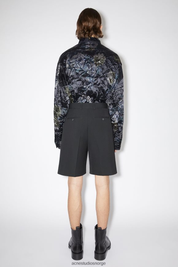 Acne Studios skreddersydde plisserte shorts N2PP4F1084 klær svart