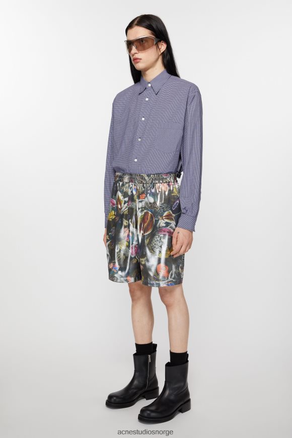 Acne Studios trykte shorts N2PP4F1068 klær svart flerfarget