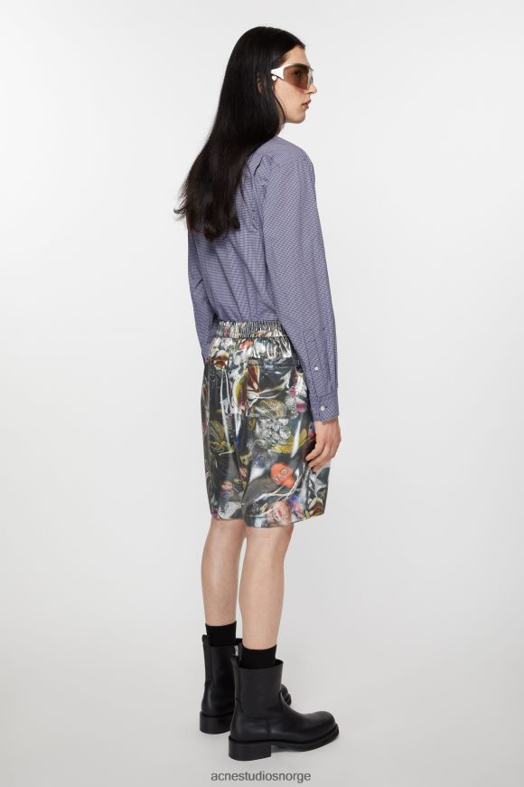 Acne Studios trykte shorts N2PP4F1068 klær svart flerfarget