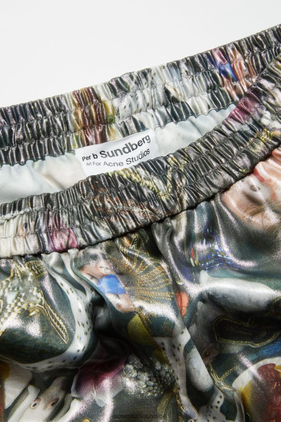 Acne Studios trykte shorts N2PP4F1068 klær svart flerfarget