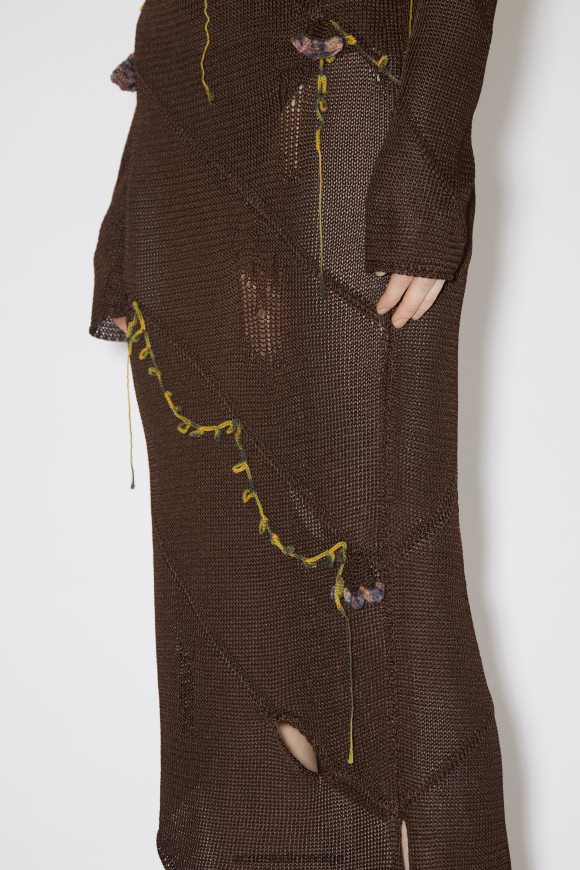 Acne Studios hekle blomsterskjørt rullebaneshow N2PP4F352 klær sjokoladebrun