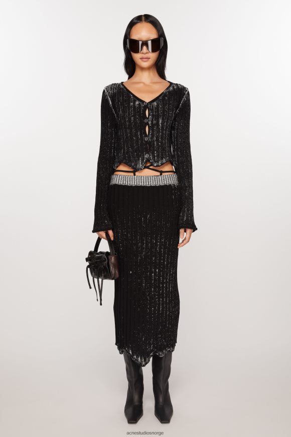 Acne Studios ribbeskjørt N2PP4F249 klær svart hvit