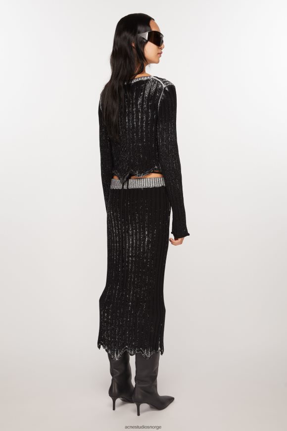 Acne Studios ribbeskjørt N2PP4F249 klær svart hvit