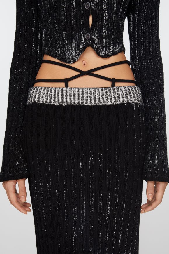 Acne Studios ribbeskjørt N2PP4F249 klær svart hvit