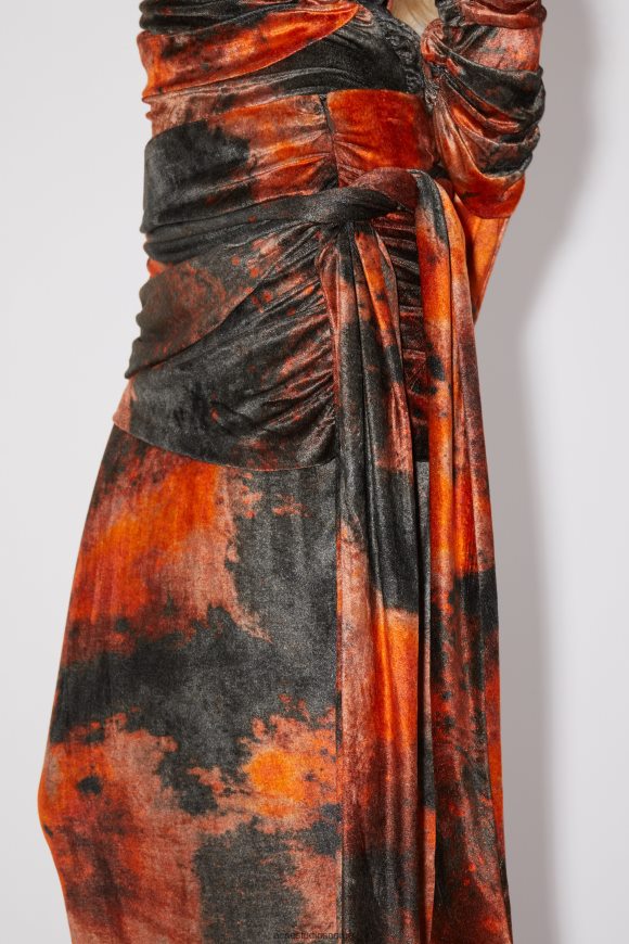 Acne Studios sjal skjørt rullebane show N2PP4F348 klær rustoransje