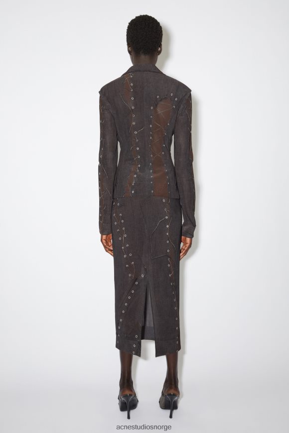 Acne Studios trompe l'oeil skjørt rullebaneshow N2PP4F345 klær mørkebrun