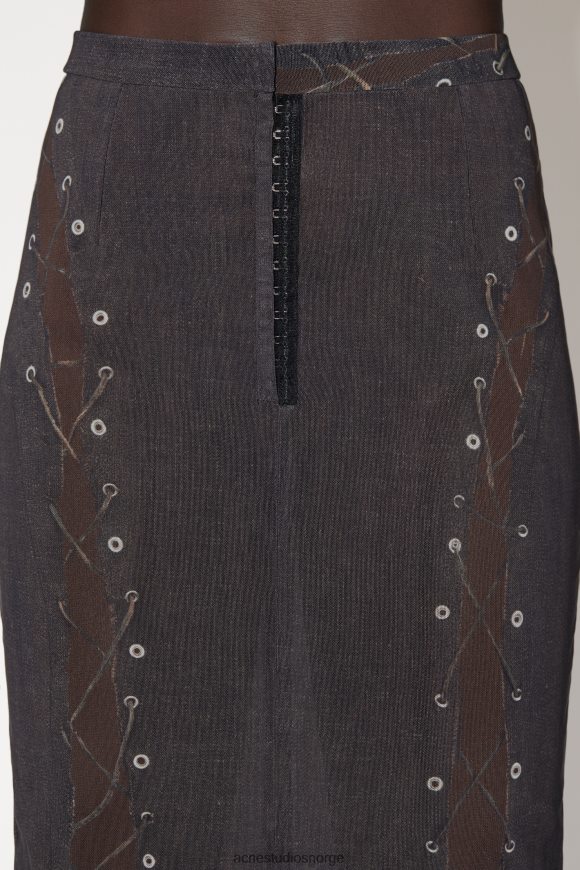 Acne Studios trompe l'oeil skjørt rullebaneshow N2PP4F345 klær mørkebrun