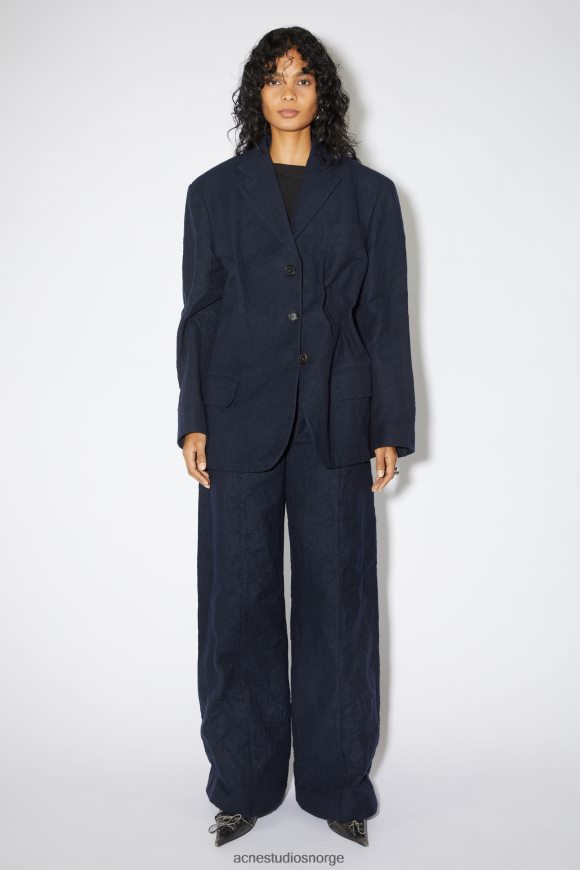 Acne Studios avslappet passform dressjakke runway show N2PP4F134 klær marineblå