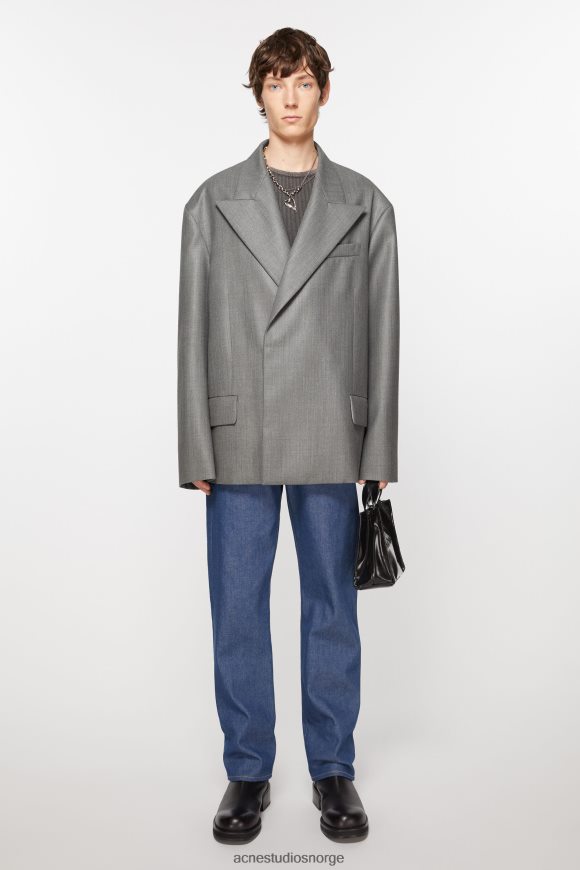Acne Studios dressjakke med avslappet passform N2PP4F952 klær vintage grå melange