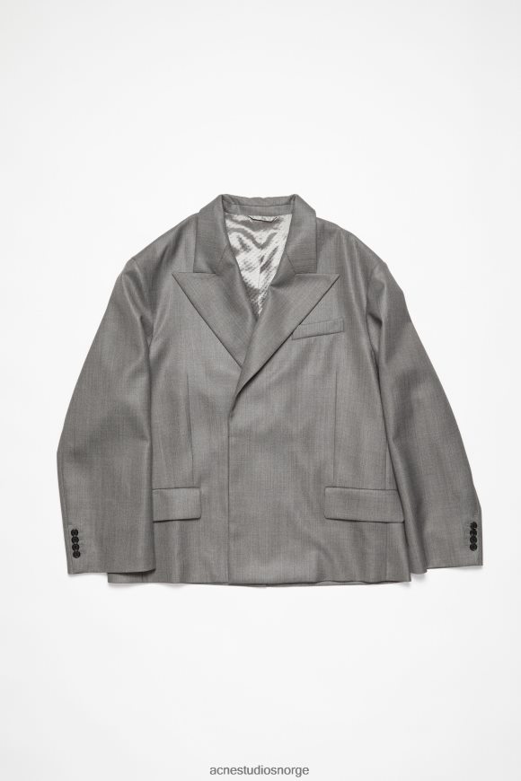Acne Studios dressjakke med avslappet passform N2PP4F952 klær vintage grå melange