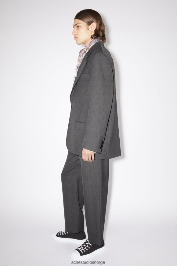 Acne Studios dressjakke med avslappet passform N2PP4F956 klær mørkegrå melange