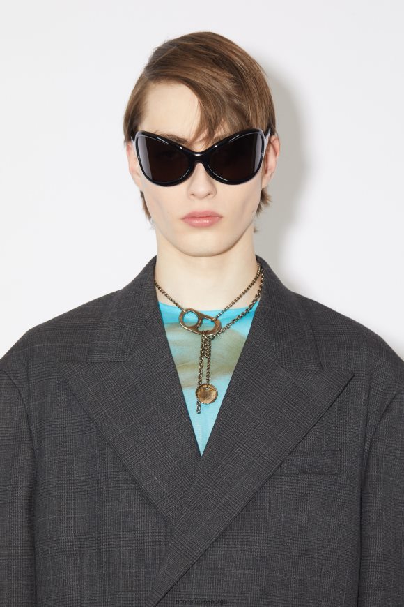 Acne Studios dressjakke med avslappet passform N2PP4F957 klær grå/svart