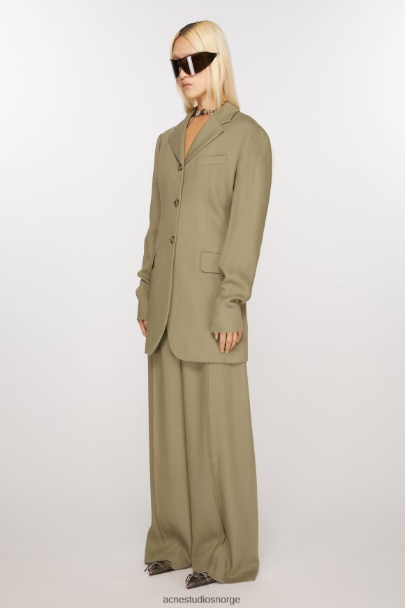 Acne Studios enkelt-breasted jakke N2PP4F121 klær gjørme beige
