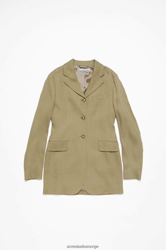 Acne Studios enkelt-breasted jakke N2PP4F121 klær gjørme beige