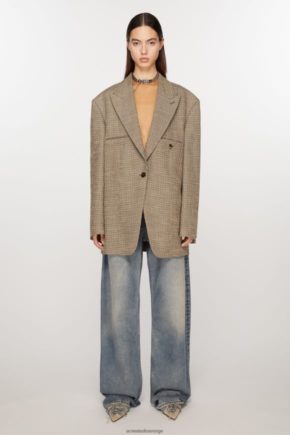 Acne Studios enkelt-breasted jakke N2PP4F125 klær multi brun