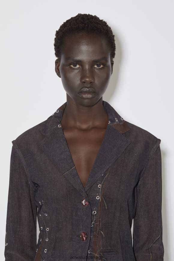 Acne Studios fitted fit dressjakke runway show N2PP4F133 klær mørkebrun