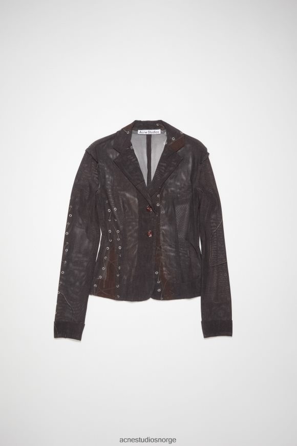 Acne Studios fitted fit dressjakke runway show N2PP4F133 klær mørkebrun