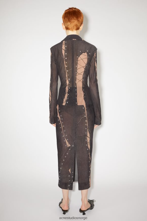 Acne Studios trompe l'oeil single-breasted jakke runway show N2PP4F131 klær mørk brun/beige