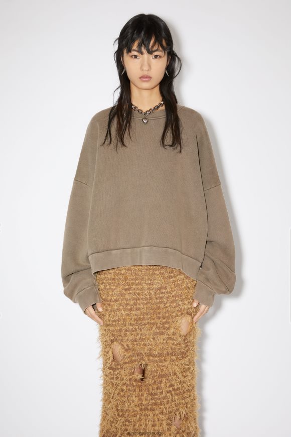 Acne Studios genser med rund hals N2PP4F162 klær mørkebrun