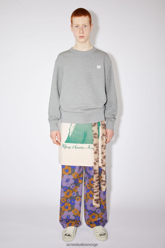 Acne Studios genser med rund hals - normal passform unisex N2PP4F1190 klær lys grå melange