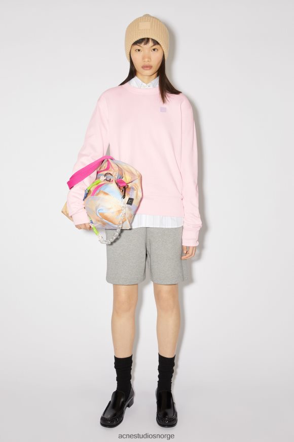 Acne Studios genser med rund hals - normal passform unisex N2PP4F156 klær lyserosa