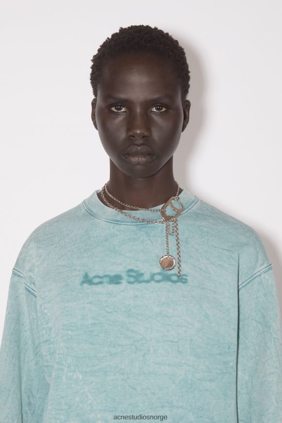 Acne Studios genser med uskarp logo N2PP4F165 klær pulver blå