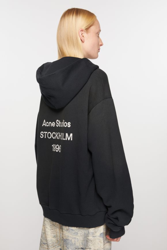 Acne Studios hettegenser med logo N2PP4F139 klær svart