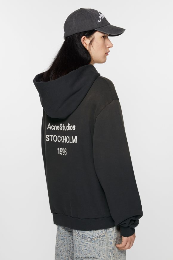 Acne Studios hettegenser med logo N2PP4F960 klær svart