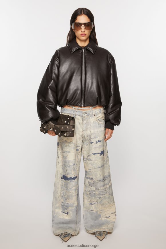 Acne Studios belagt bomberjakke N2PP4F10 klær mørkebrun