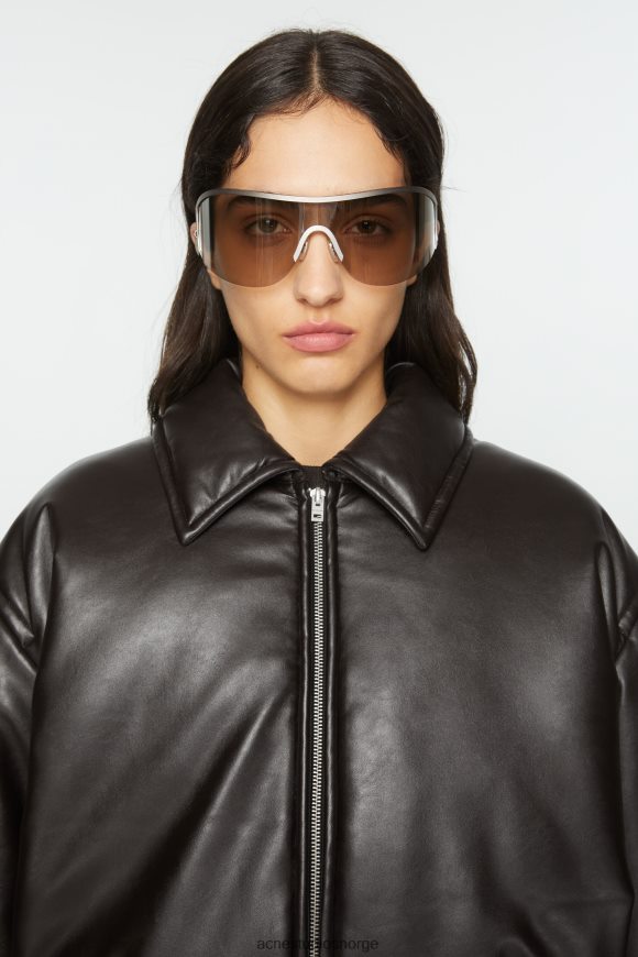 Acne Studios belagt bomberjakke N2PP4F10 klær mørkebrun