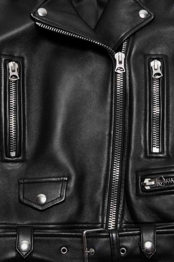 Acne Studios bikerjakke i skinn N2PP4F2 klær svart