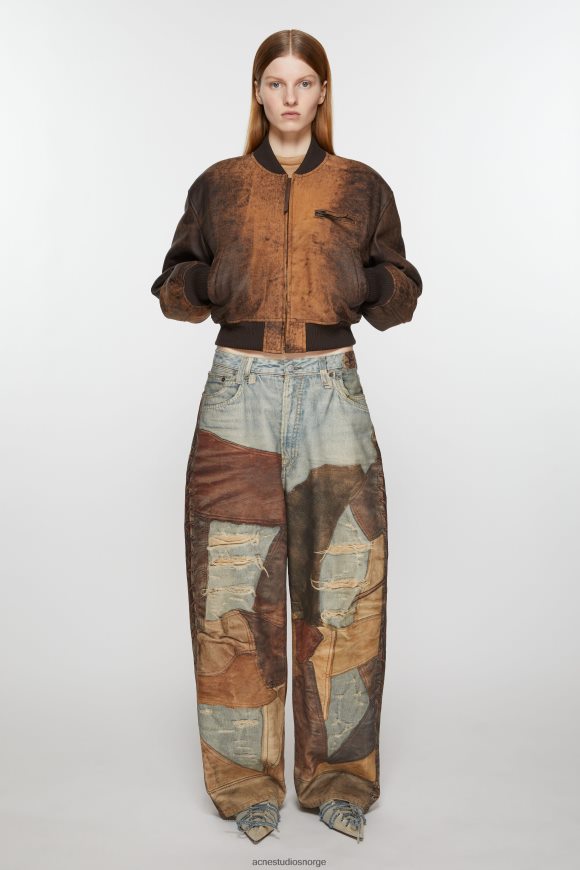 Acne Studios bomberjakke i skinn N2PP4F36 klær brun
