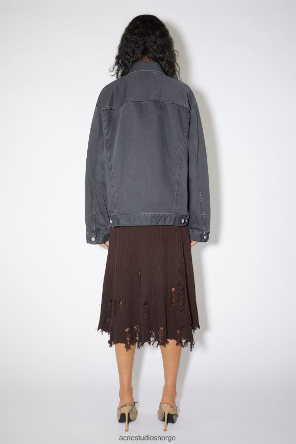 Acne Studios denimjakke med avslappet passform N2PP4F46 klær mørk grå