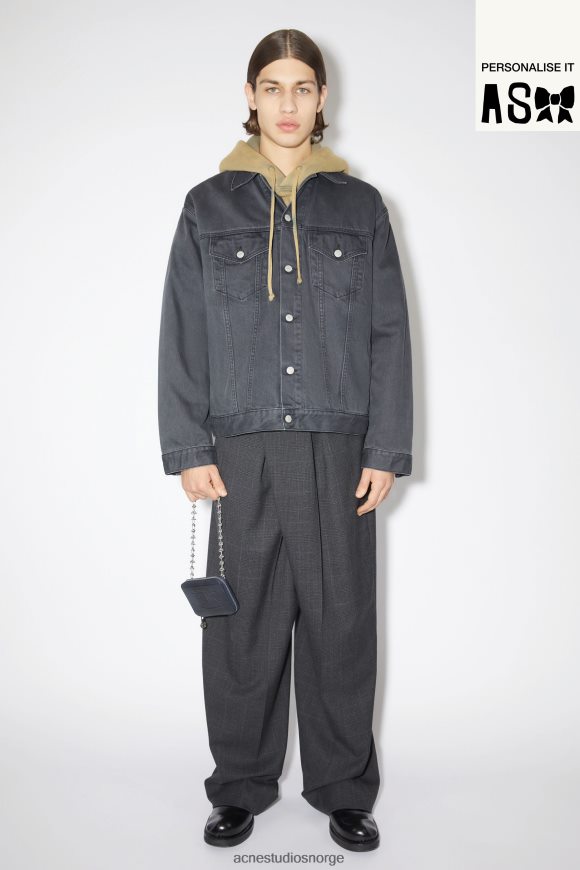 Acne Studios denimjakke med avslappet passform N2PP4F920 klær mørk grå