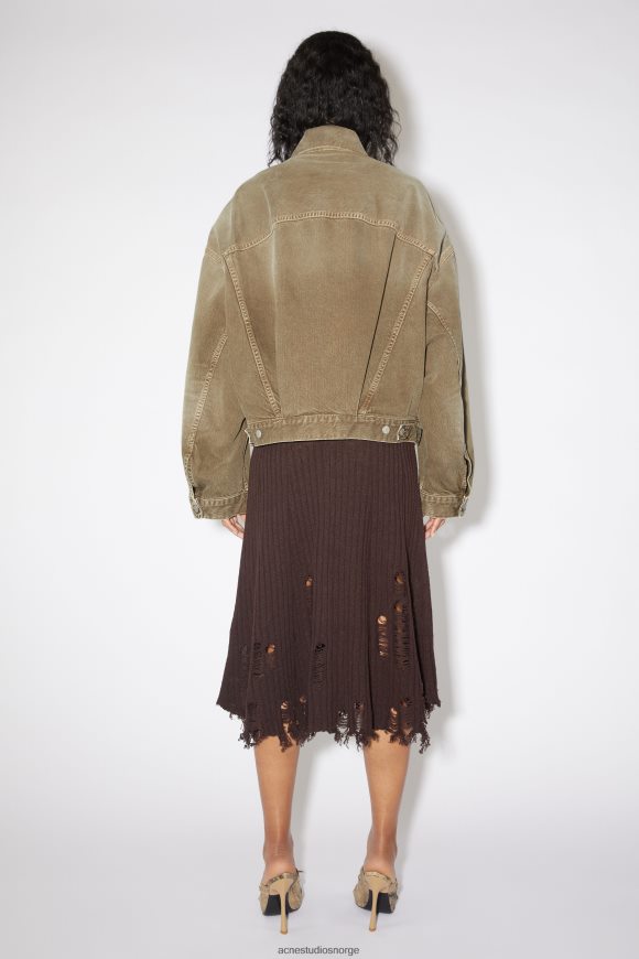 Acne Studios dongerijakke - avslappet cropped passform N2PP4F62 klær beige