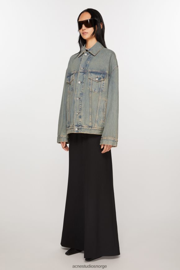 Acne Studios dongerijakke - oversized passform N2PP4F6 klær blå/beige