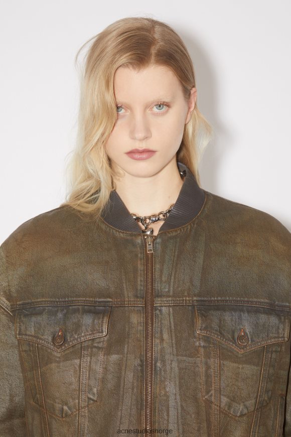 Acne Studios farget denim bomberjakke N2PP4F60 klær blå/beige