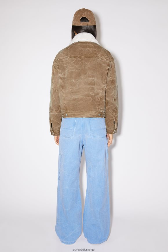 Acne Studios polstret denimjakke unisex N2PP4F21 klær toffee brun