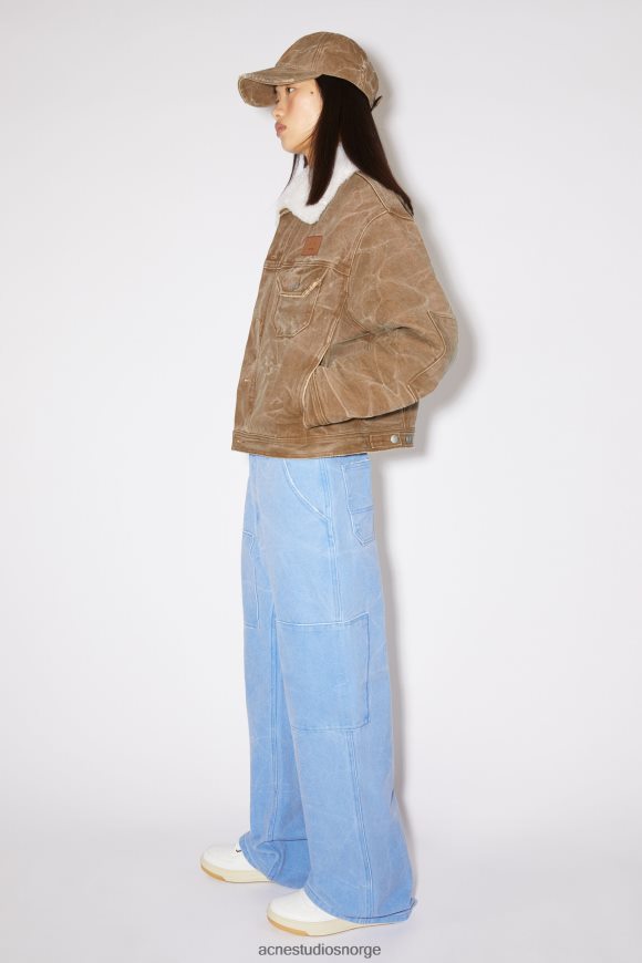 Acne Studios polstret denimjakke unisex N2PP4F21 klær toffee brun