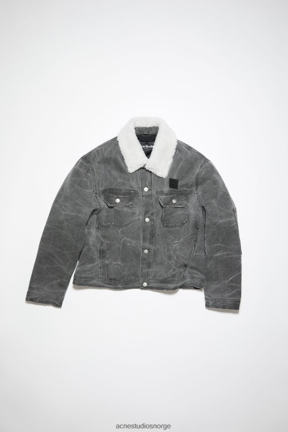 Acne Studios polstret denimjakke unisex N2PP4F25 klær karbongrå