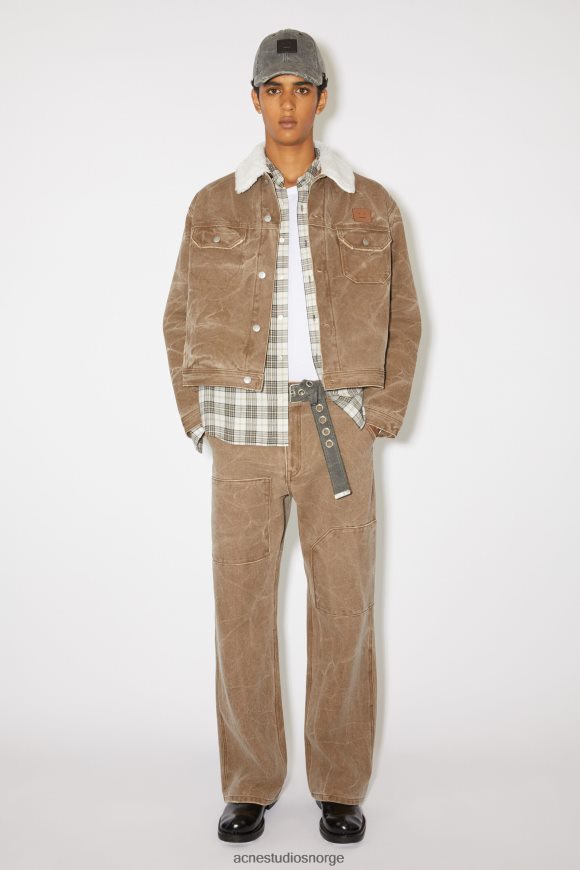 Acne Studios polstret denimjakke unisex N2PP4F899 klær toffee brun