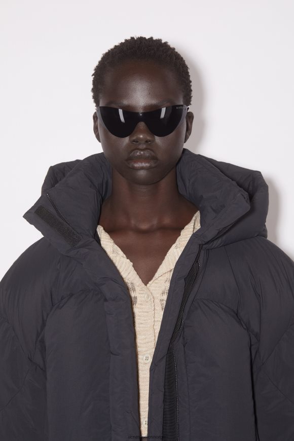 Acne Studios pufferjakke med hette N2PP4F31 klær svart