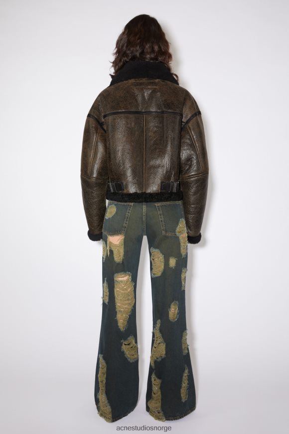 Acne Studios shearling jakke N2PP4F49 klær mørk brun/svart