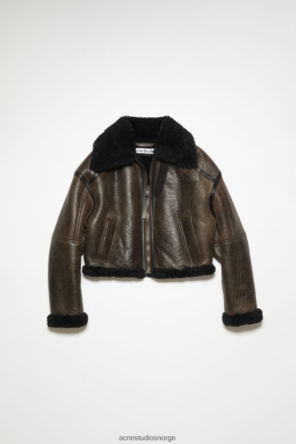 Acne Studios shearling jakke N2PP4F49 klær mørk brun/svart
