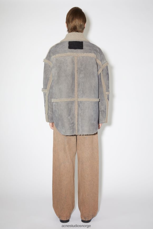 Acne Studios shearling jakke N2PP4F917 klær taupegrå