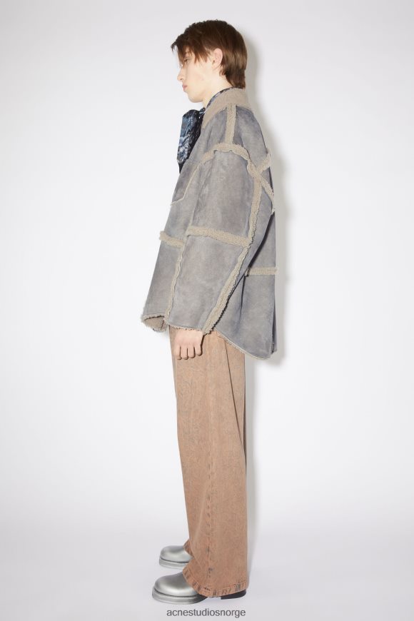 Acne Studios shearling jakke N2PP4F917 klær taupegrå