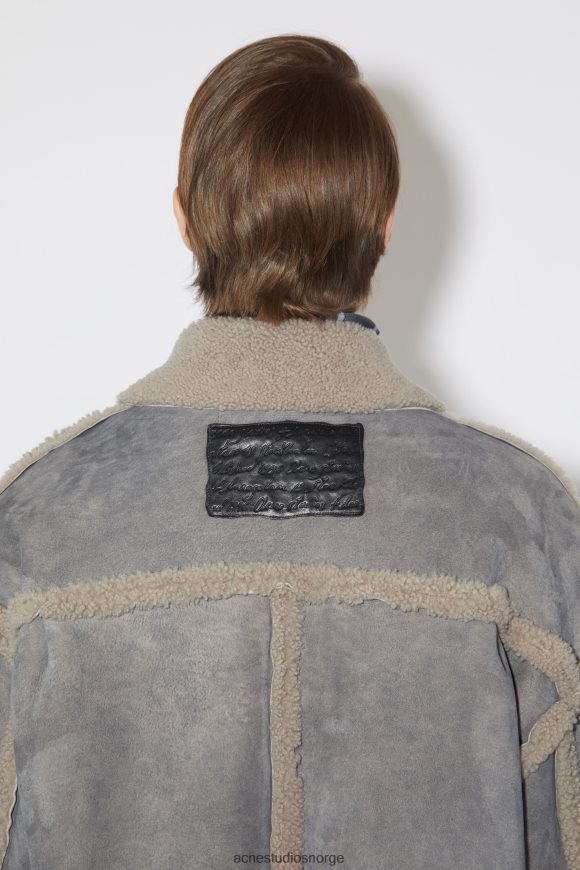 Acne Studios shearling jakke N2PP4F917 klær taupegrå